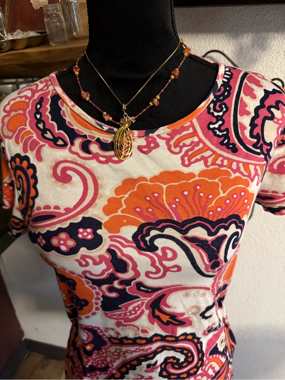 Paisley Pima Cotton Short Sleeve Top •Size M•